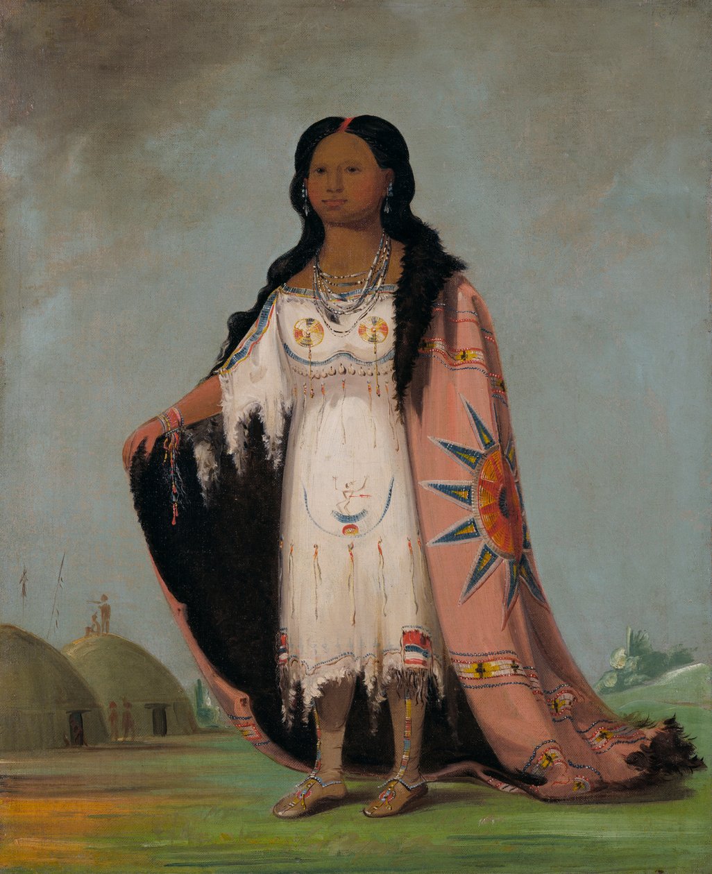 Pshán-shaw, Grama Perfumada, Filha da Mão Sangrenta de 12 anos, 1832. de George Catlin