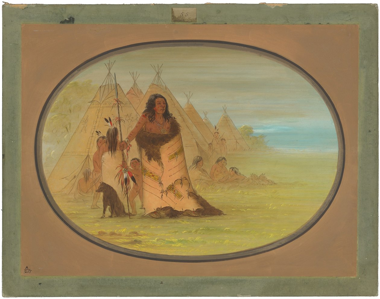 Chefe Puncah cercado por sua família de George Catlin
