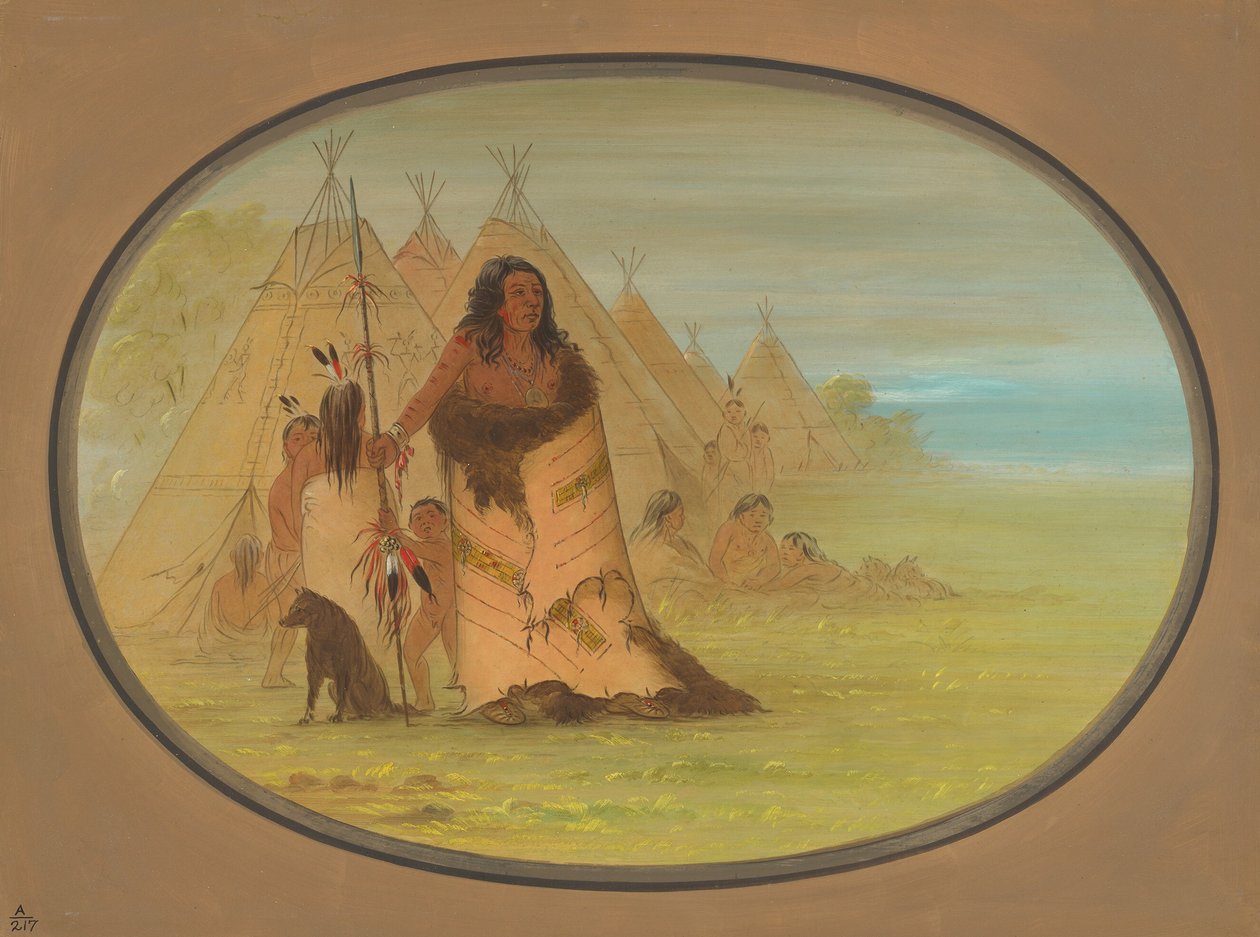 Chefe Puncah cercado por sua família, 18611869. de George Catlin