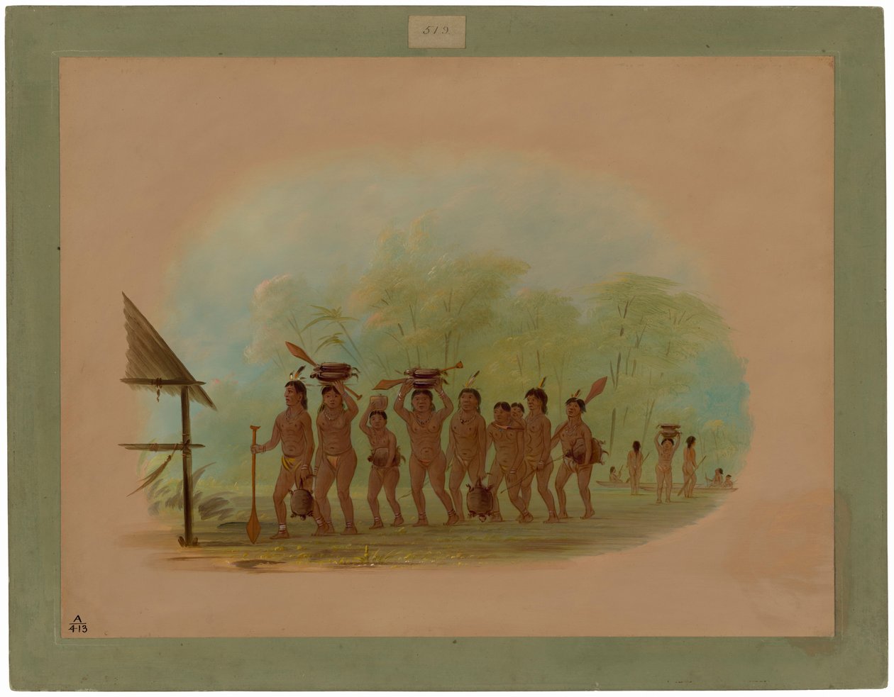 Retorno de uma caça às tartarugas - Connibo de George Catlin