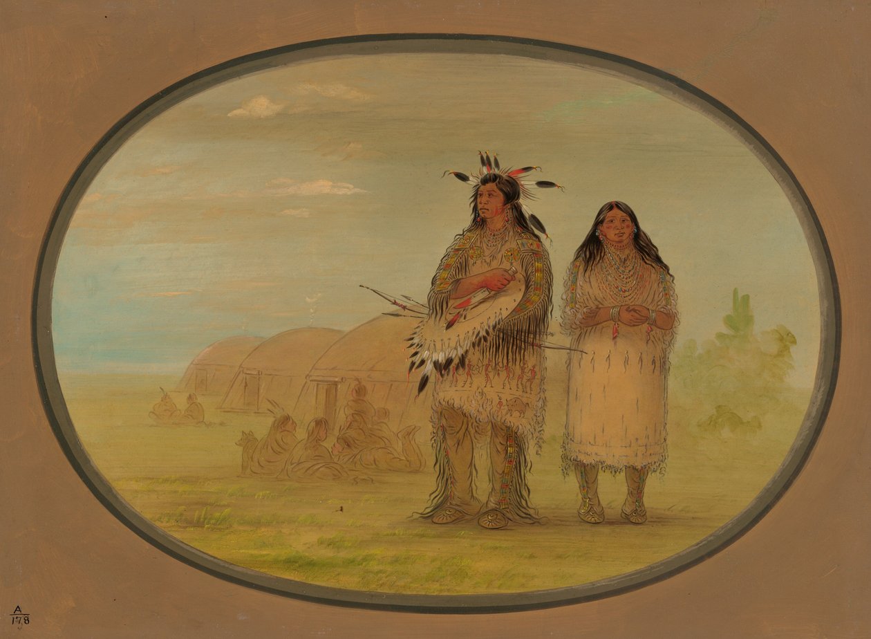 Chefe Riccaree e sua esposa, 18611869. de George Catlin