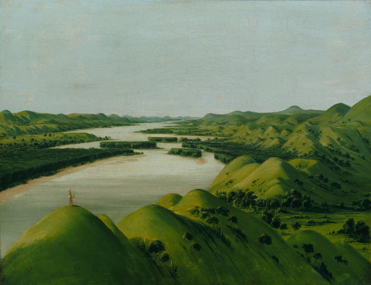 River Bluffs, 1320 milhas acima de St. Louis, 1832. de George Catlin