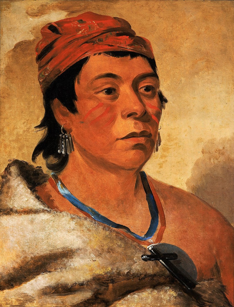Ilha Redonda, um guerreiro de George Catlin