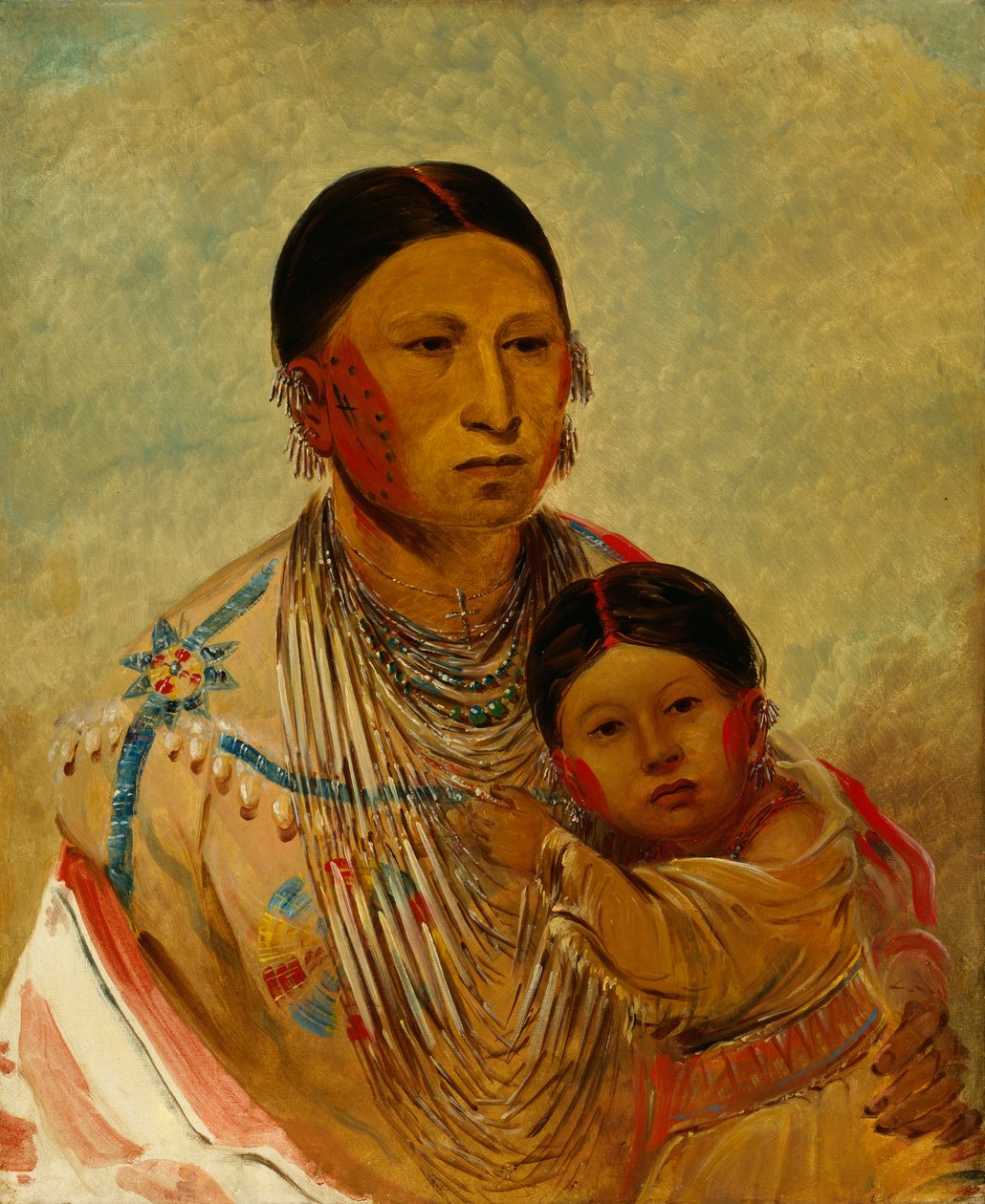 Ru-ton-ye-wee-ma, pombo andando, esposa de nuvem branca, 1844. de George Catlin