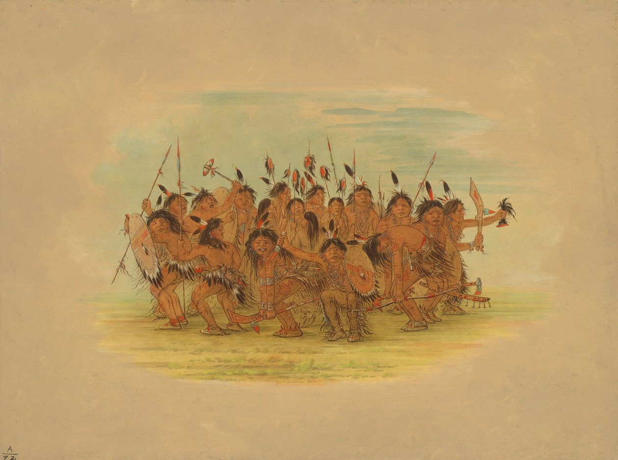 Dança do couro cabeludo - Sioux, 1861. de George Catlin