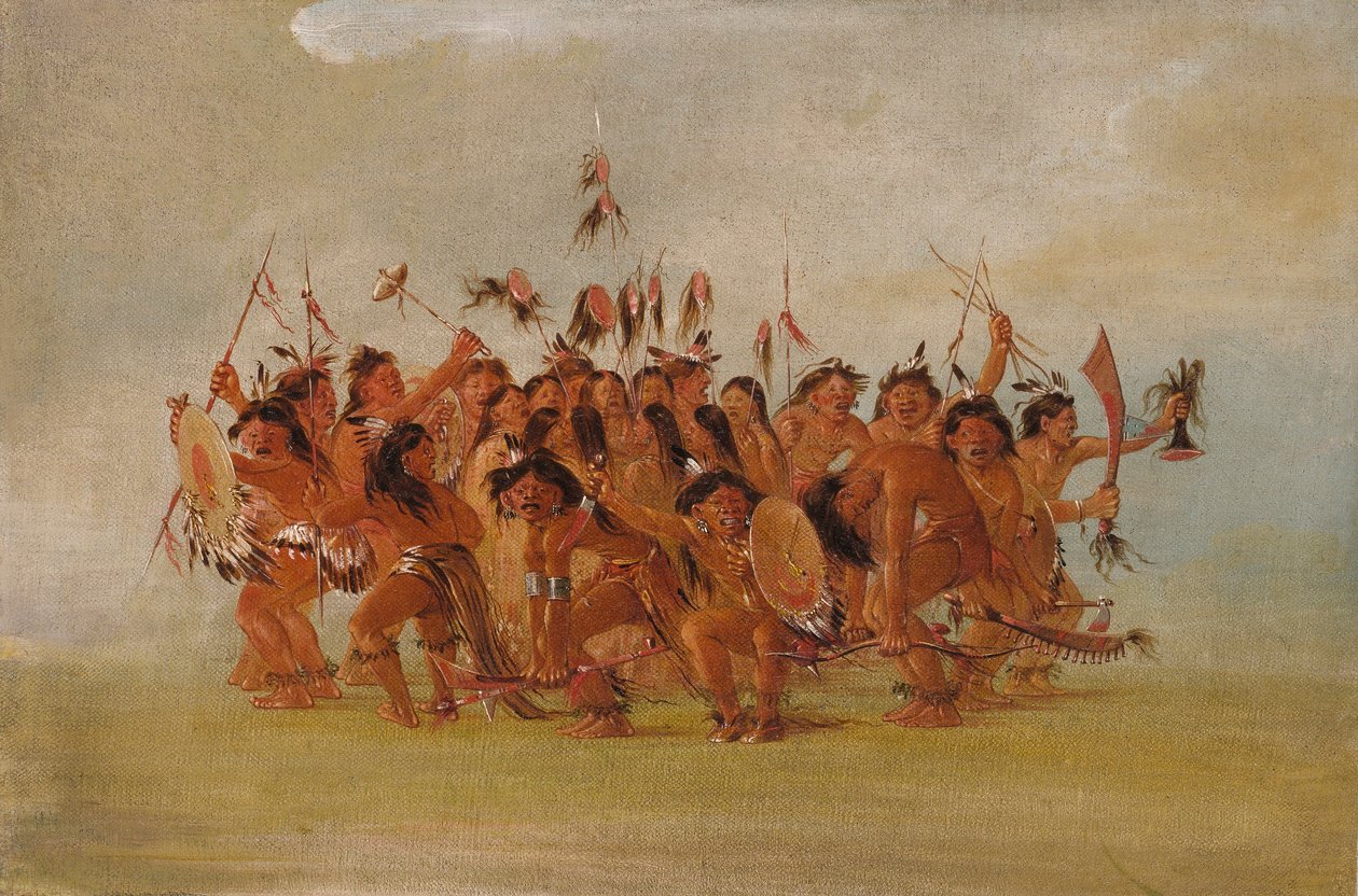 Dança do escalpe, foz do rio Teton de George Catlin