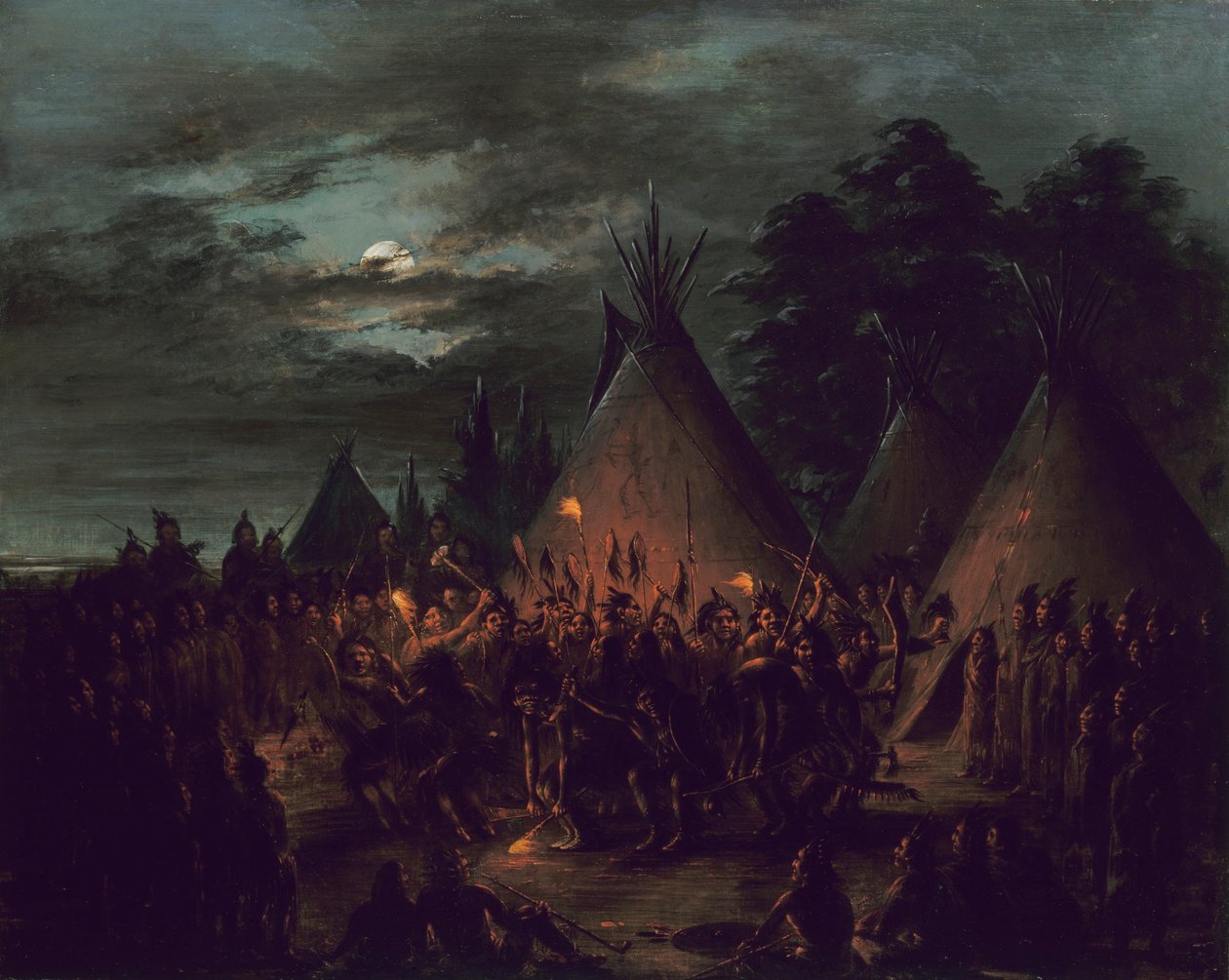 Dança do couro cabeludo, Sioux de George Catlin