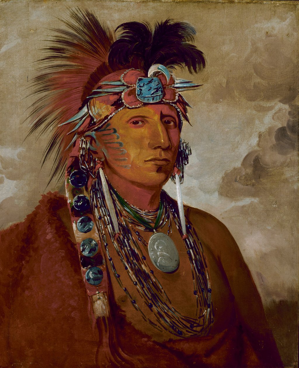 Shó-me-kós-ver, O Lobo, o Chefe, 1832. de George Catlin