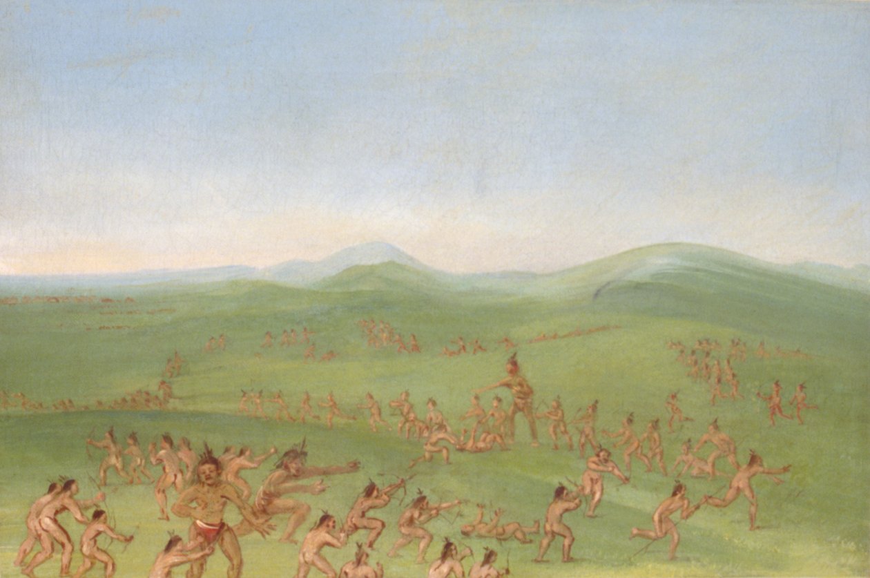 Sham Fight, Rapazes de Mandan de George Catlin
