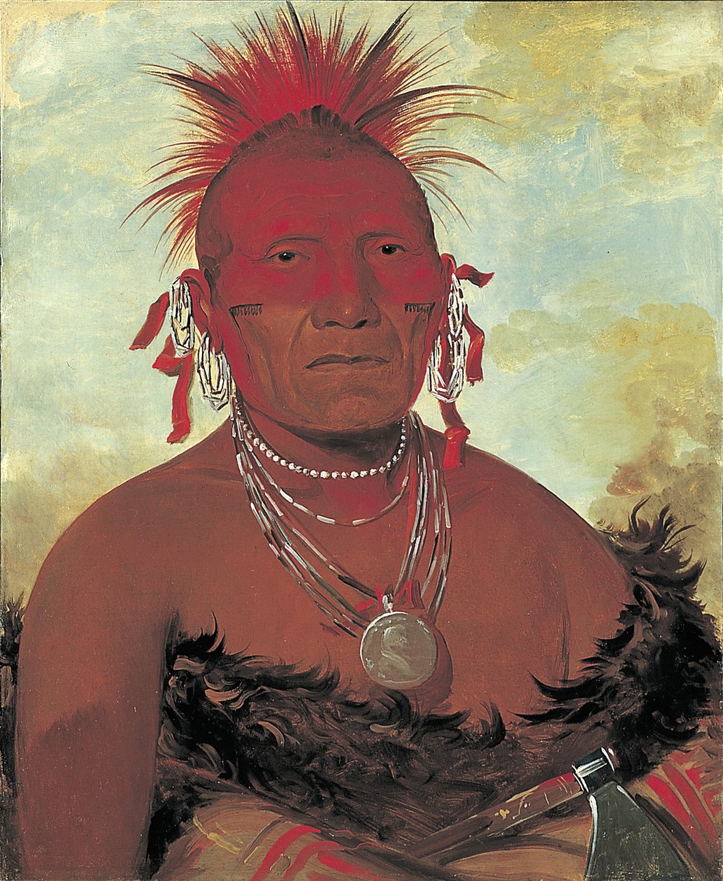 Shón-ka-ki-he-ga, Chefe do Cavalo, Chefe do Grande Pawnee, 1832. de George Catlin