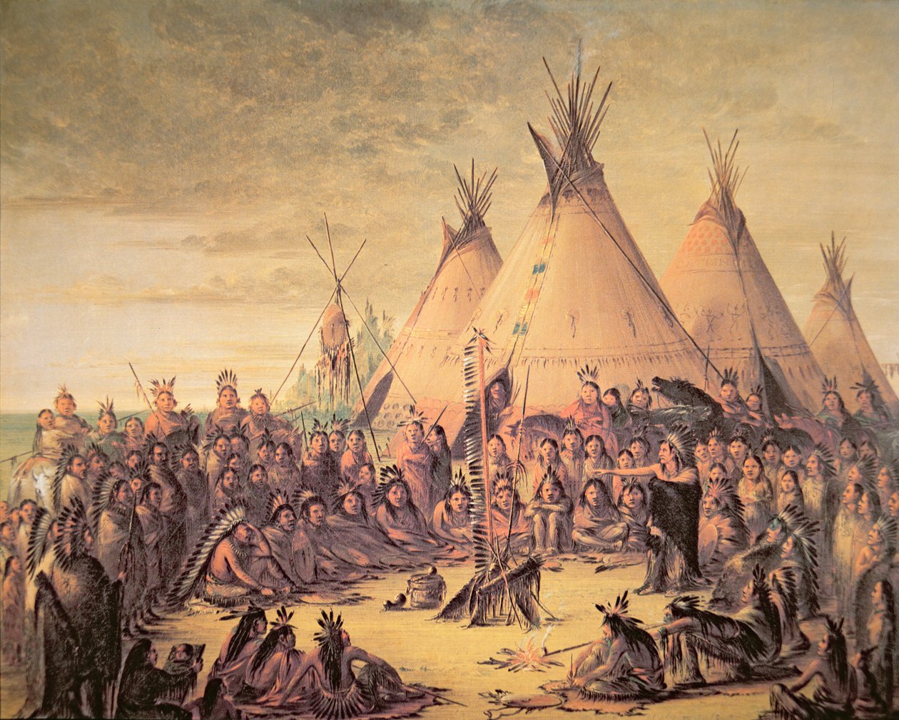 Conselho Indiano dos Sioux de George Catlin