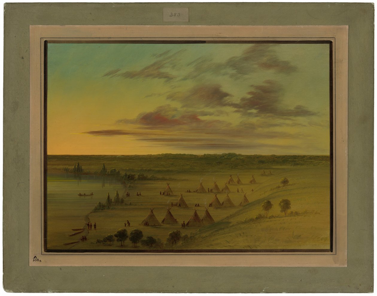 Sioux Village - Lago dos Cisnes de George Catlin