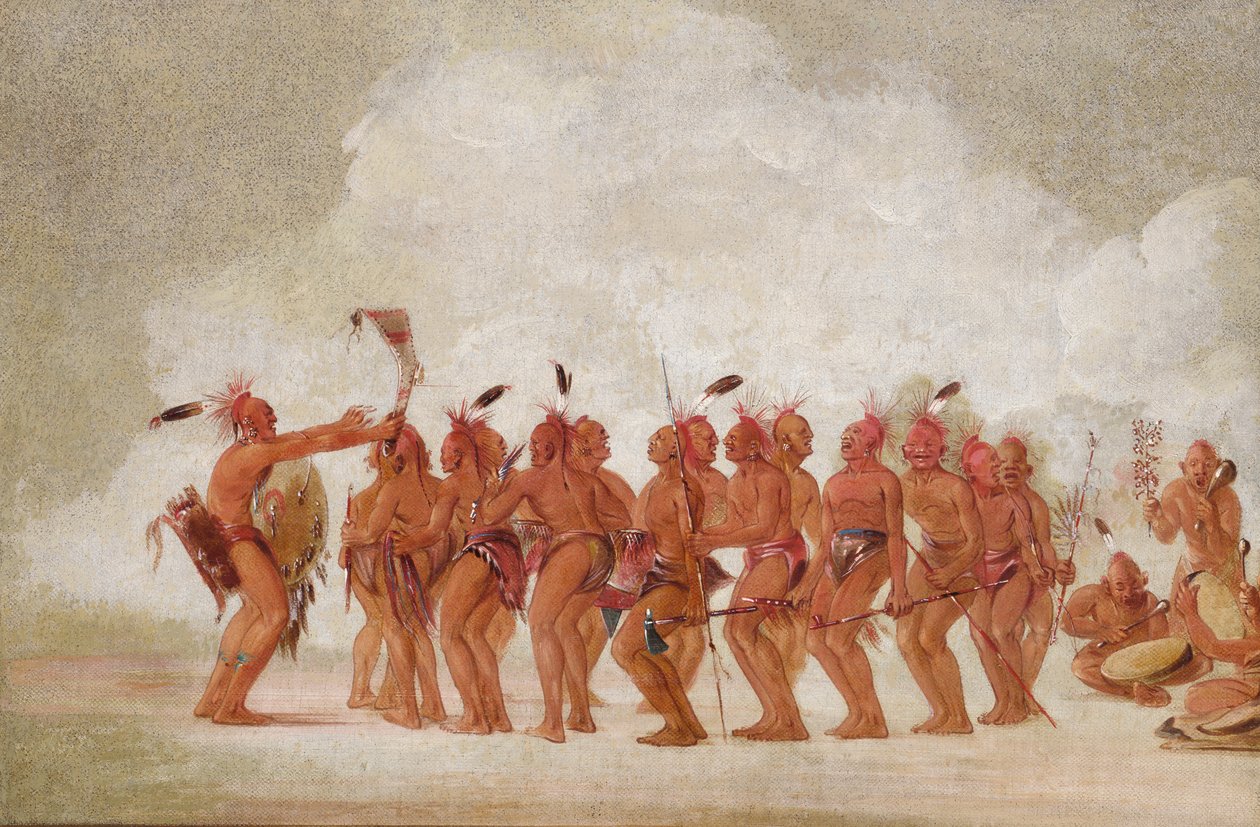 Dança Escrava, Saco e Raposa, 1835-1837. de George Catlin
