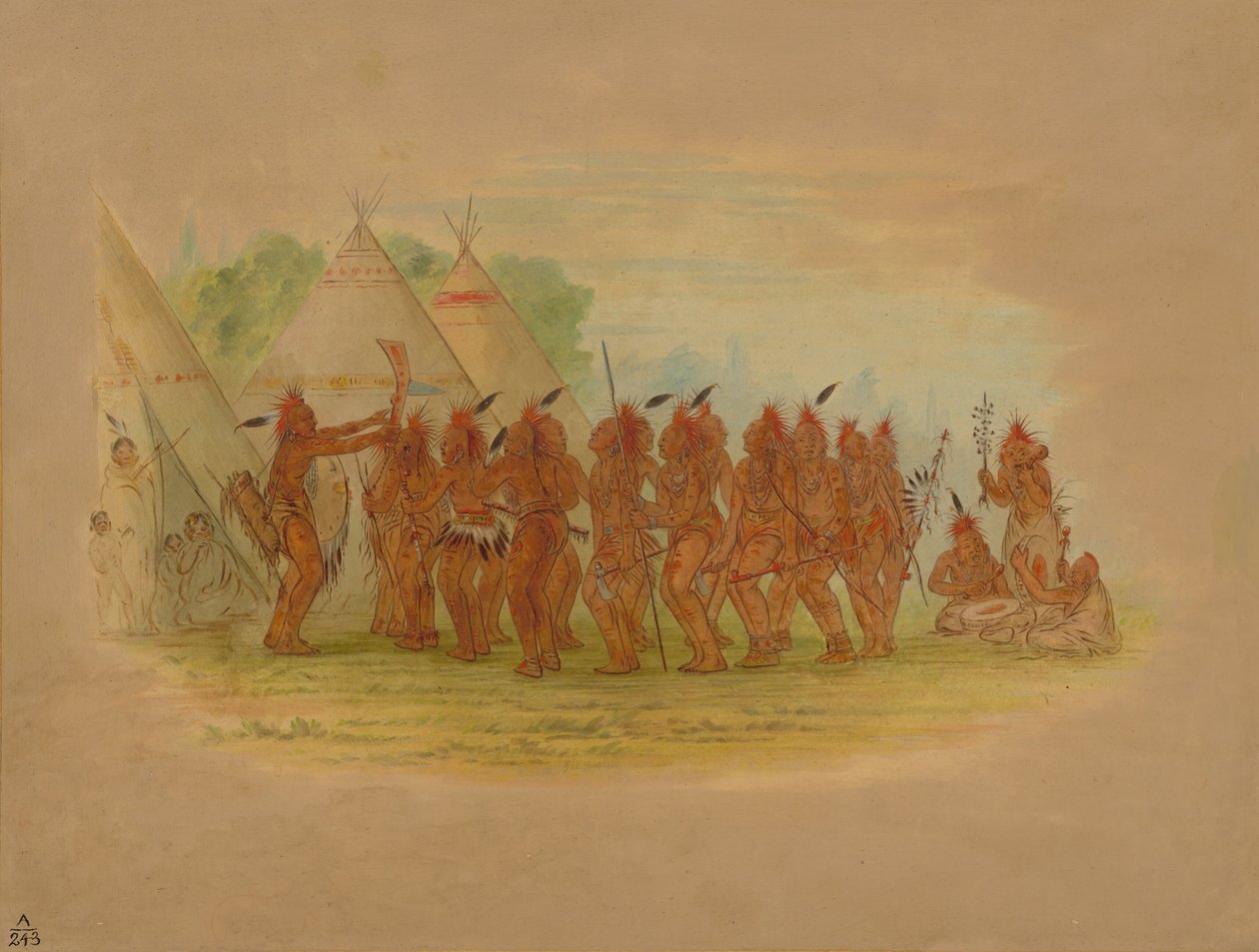 Dança dos Escravos - Saukie, 1861. de George Catlin
