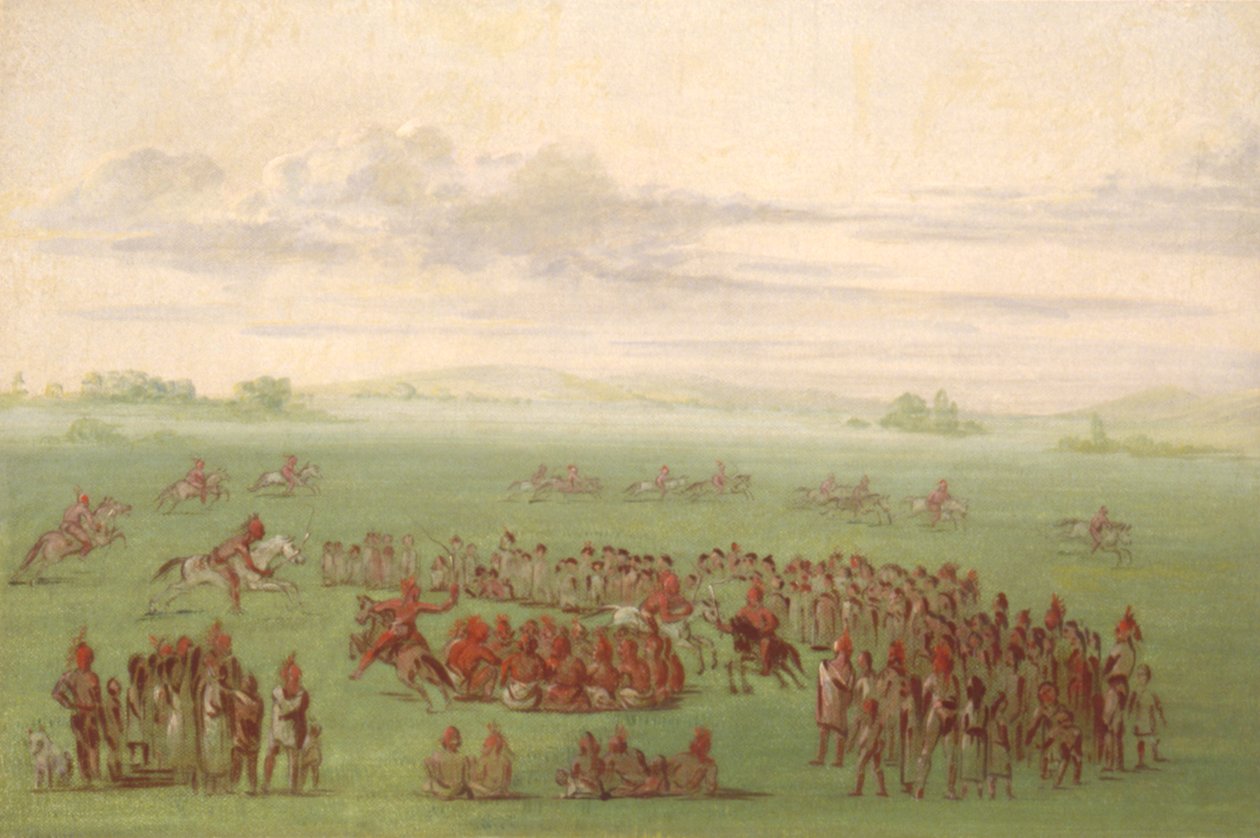 "Cavalos fumadores", um costume curioso dos Sauk e Fox de George Catlin