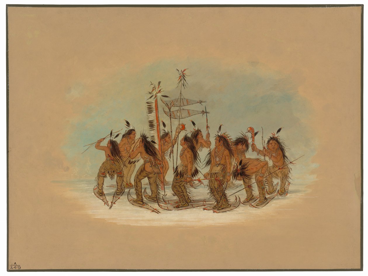Dança de Sapatos de Neve - Ojibbeway de George Catlin