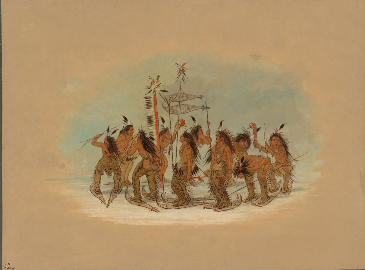 Dança de Sapatos de Neve - Ojibbeway, 18611869. de George Catlin