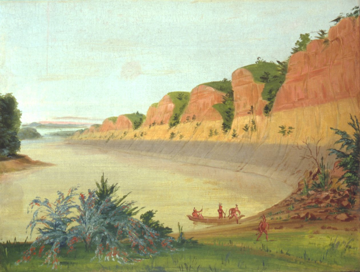 Lado sul da ilha de Buffalo, mostrando as bagas de búfalo em primeiro plano de George Catlin