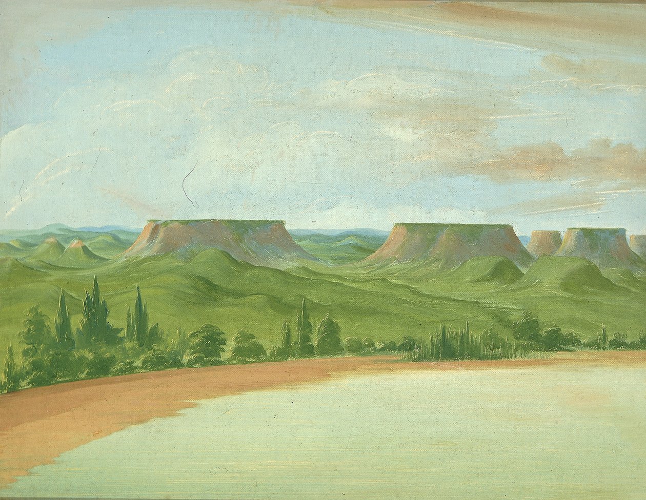 Square Hills, 1200 milhas acima de St. Louis de George Catlin