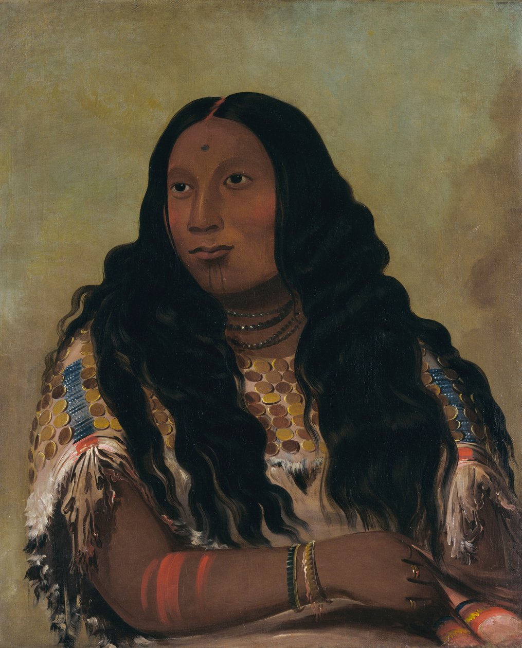 Tchón-su-móns-ka, Sand Bar, Wife of the Trader François Chardon, 1832. de George Catlin