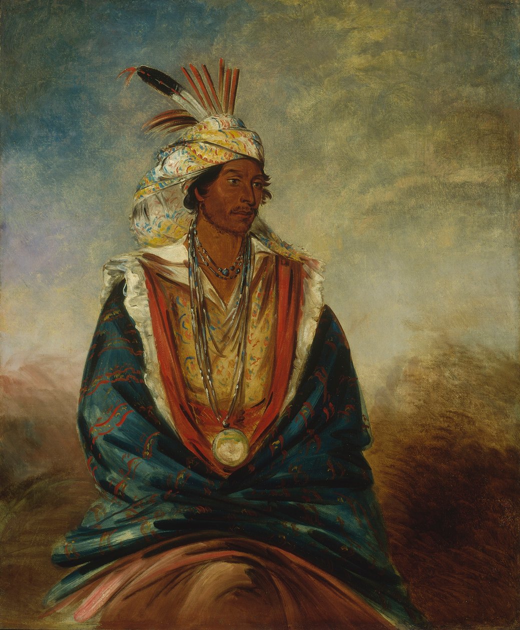 Tel-maz-há-za, um guerreiro de distinção de George Catlin
