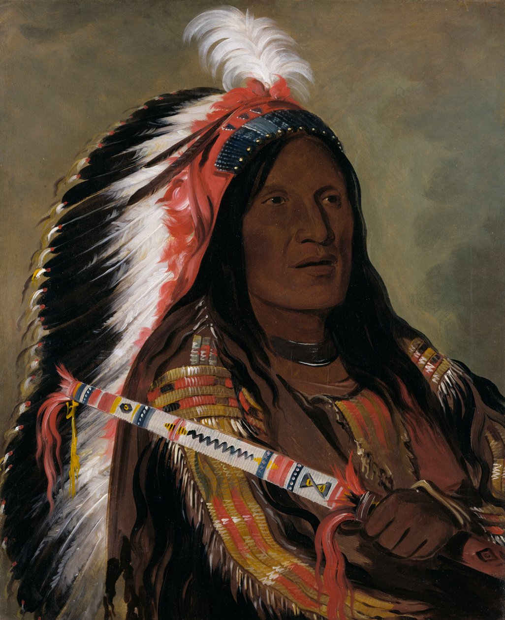 Táh-téck-a-da-háir, Steep Wind, a Brave of the Bad Arrow Points Band, 1832. de George Catlin