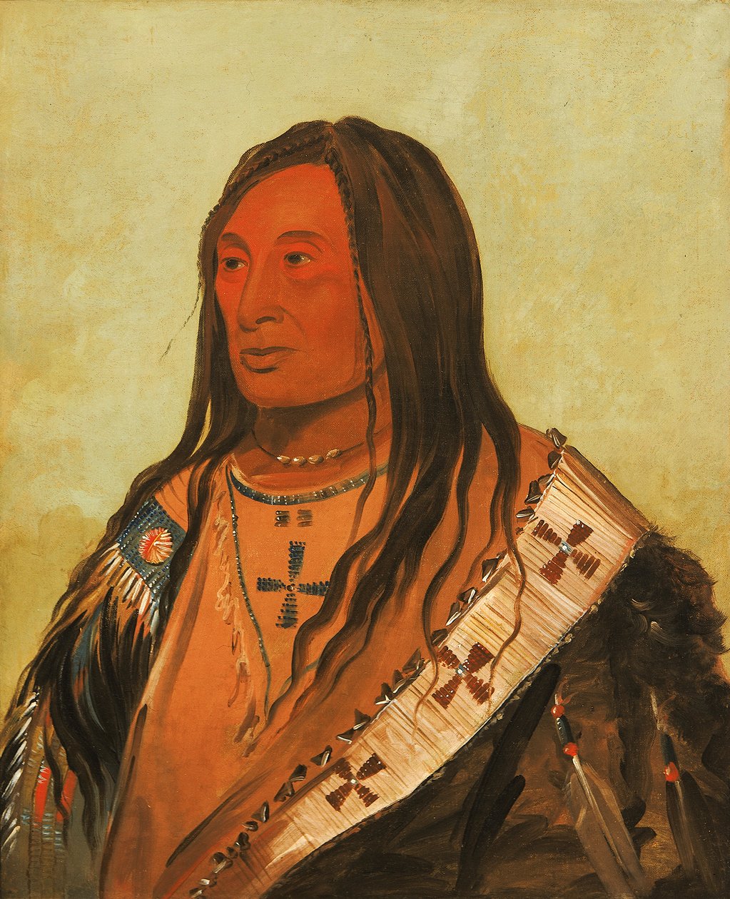 Táh-zee-keh-dá-cha, Torn Belly, a Distinguished Brave, 1832. de George Catlin