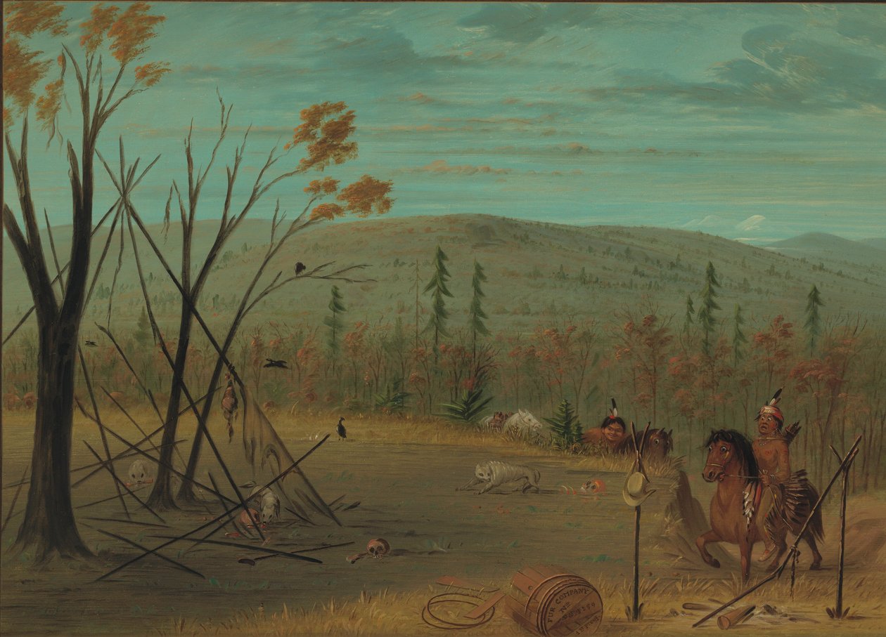 Os irmãos Cheyenne retornando de sua caçada de outono, 18611869. de George Catlin