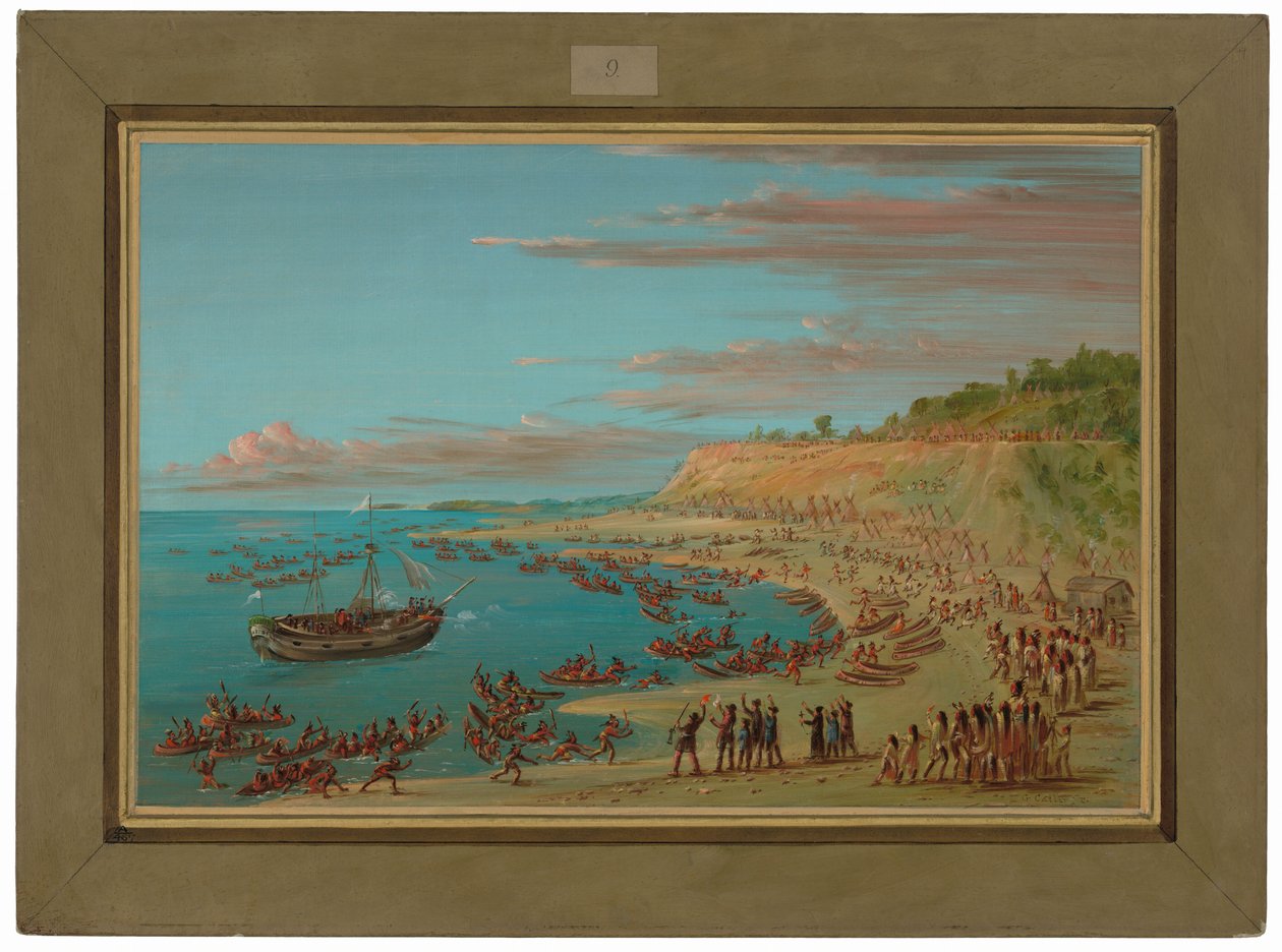 O Griffin a entrar no porto de Mackinaw. 27 de agosto de 1679 de George Catlin