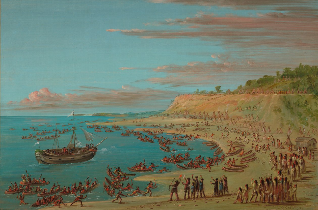 O Grifo Entrando no Porto de Mackinaw. 27 de agosto de 1679, 18471848. de George Catlin