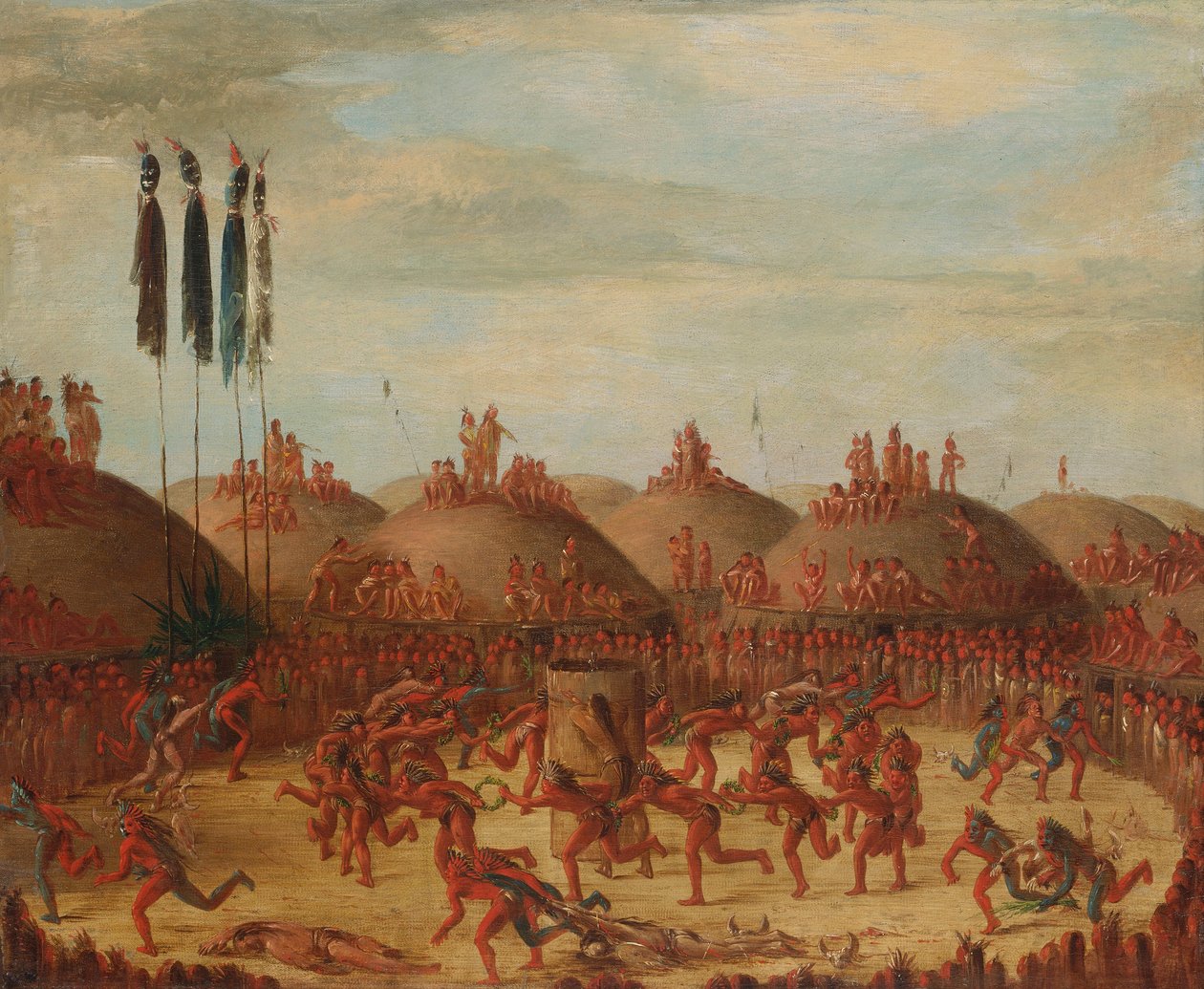 A última corrida, Cerimónia de Mandan O-kee-pa de George Catlin