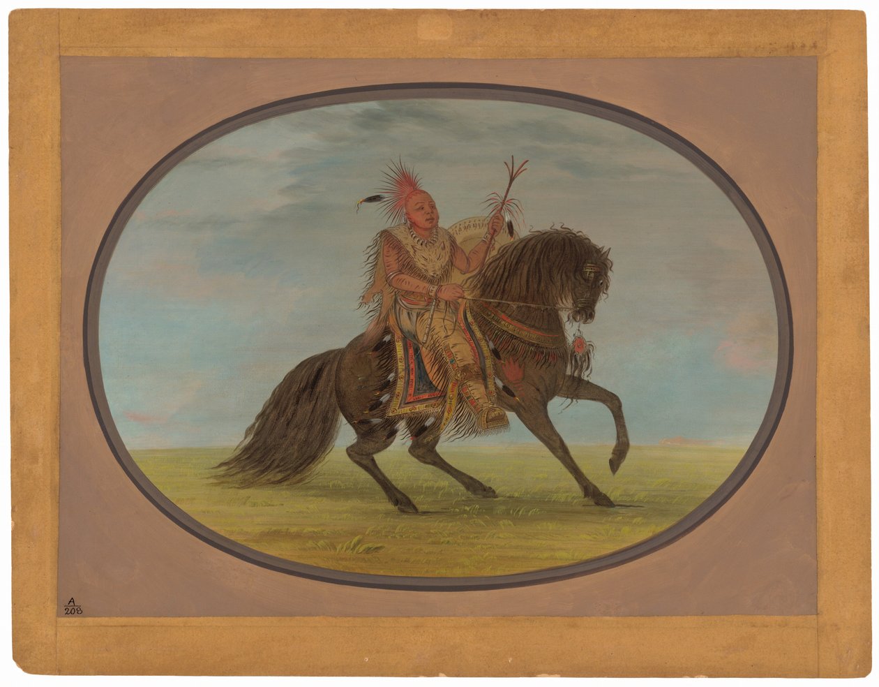 A Raposa Correndo em um Belo Cavalo - Saukie de George Catlin