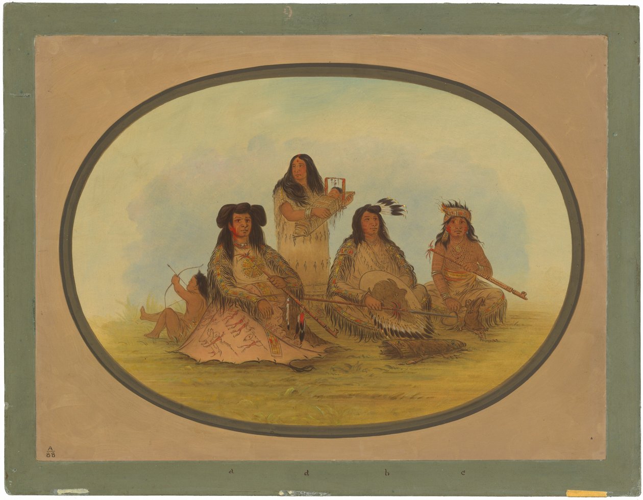 O chefe Sioux com vários índios de George Catlin
