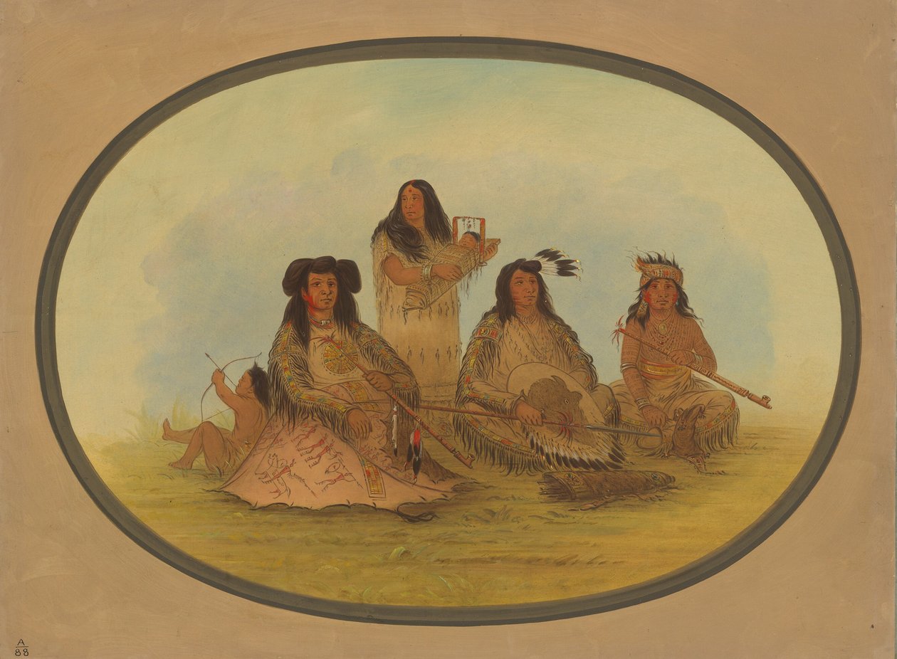 O chefe Sioux com vários índios, 18611869. de George Catlin