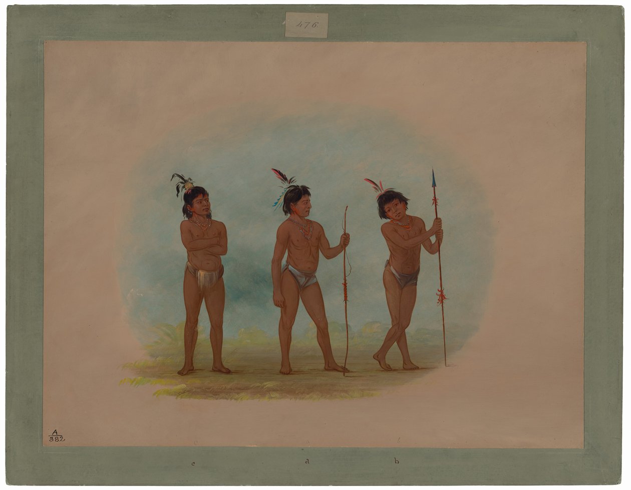 Três crianças Auca de George Catlin