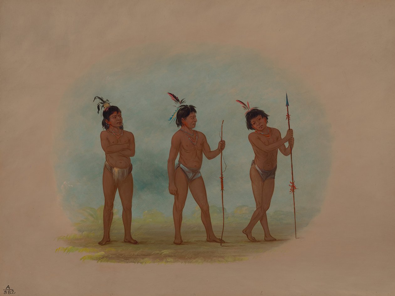Três Crianças Aucas, 18541869. de George Catlin