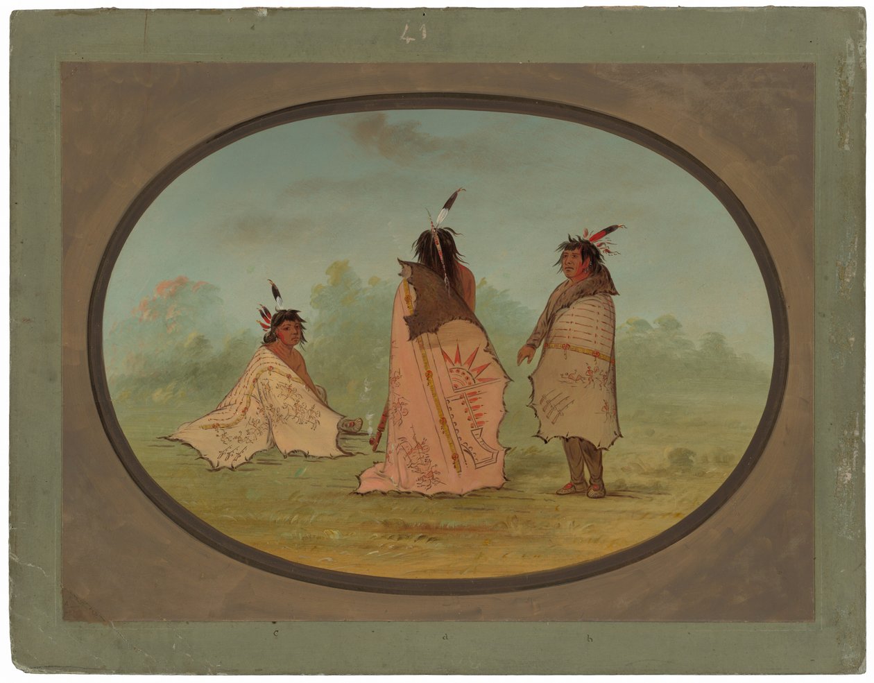 Três Homens Blackfoot de George Catlin