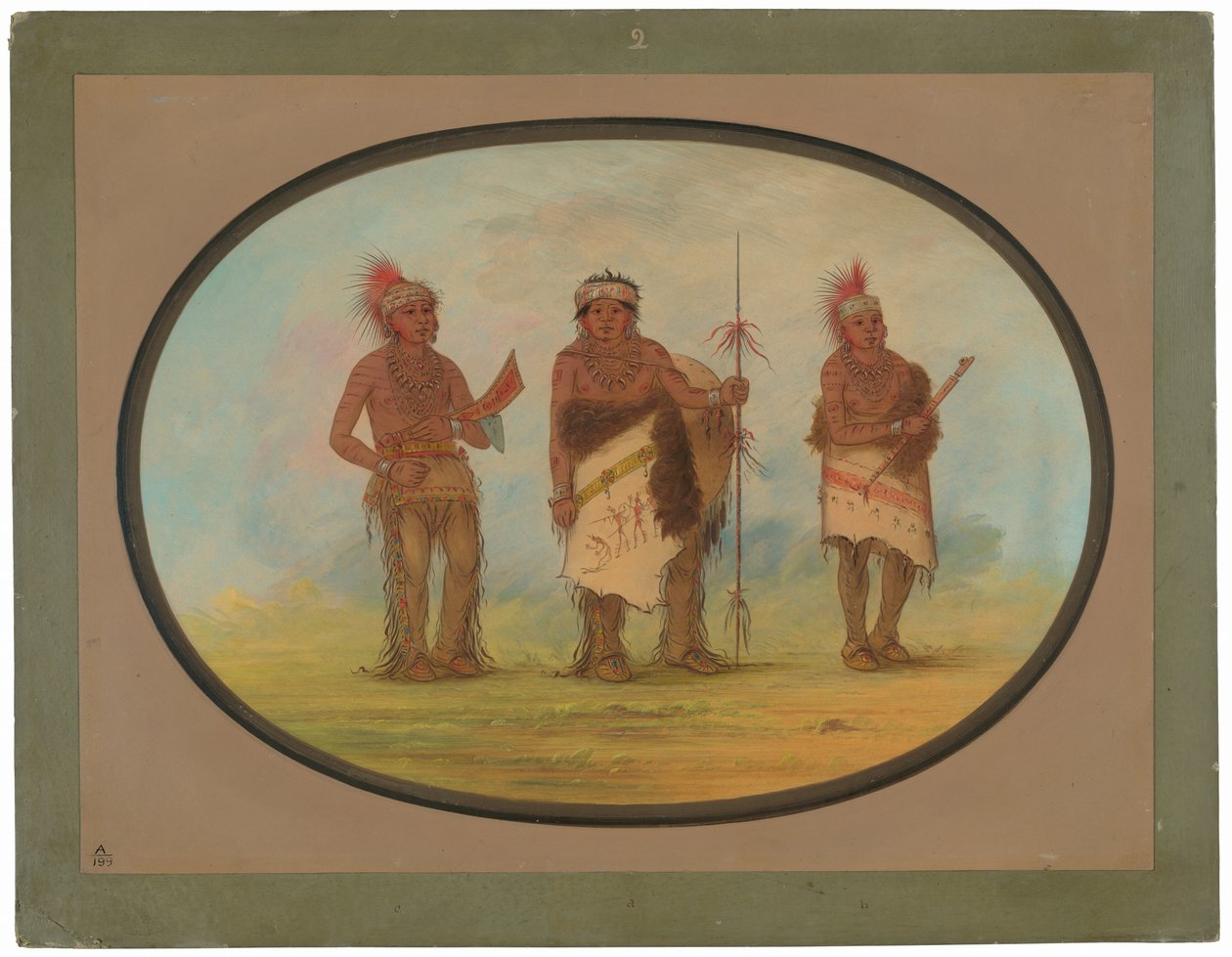 Três índios de Iowa de George Catlin