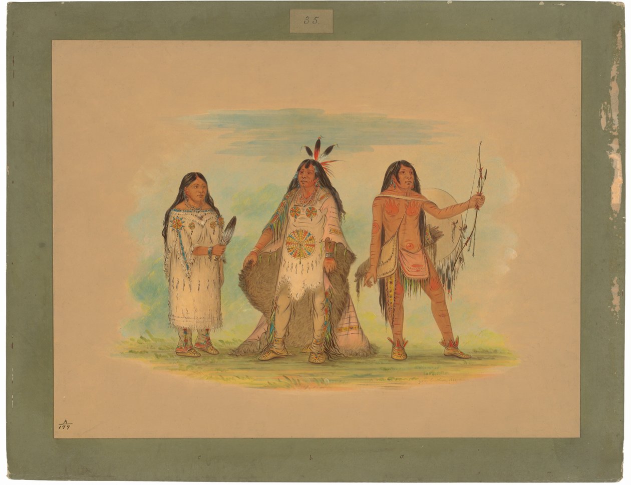 Três índios Minatarree de George Catlin
