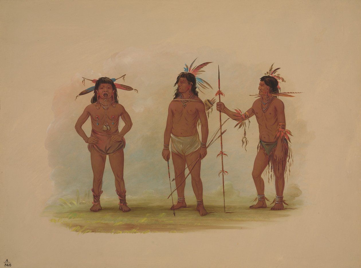 Três Homens Omagua, 18541869. de George Catlin