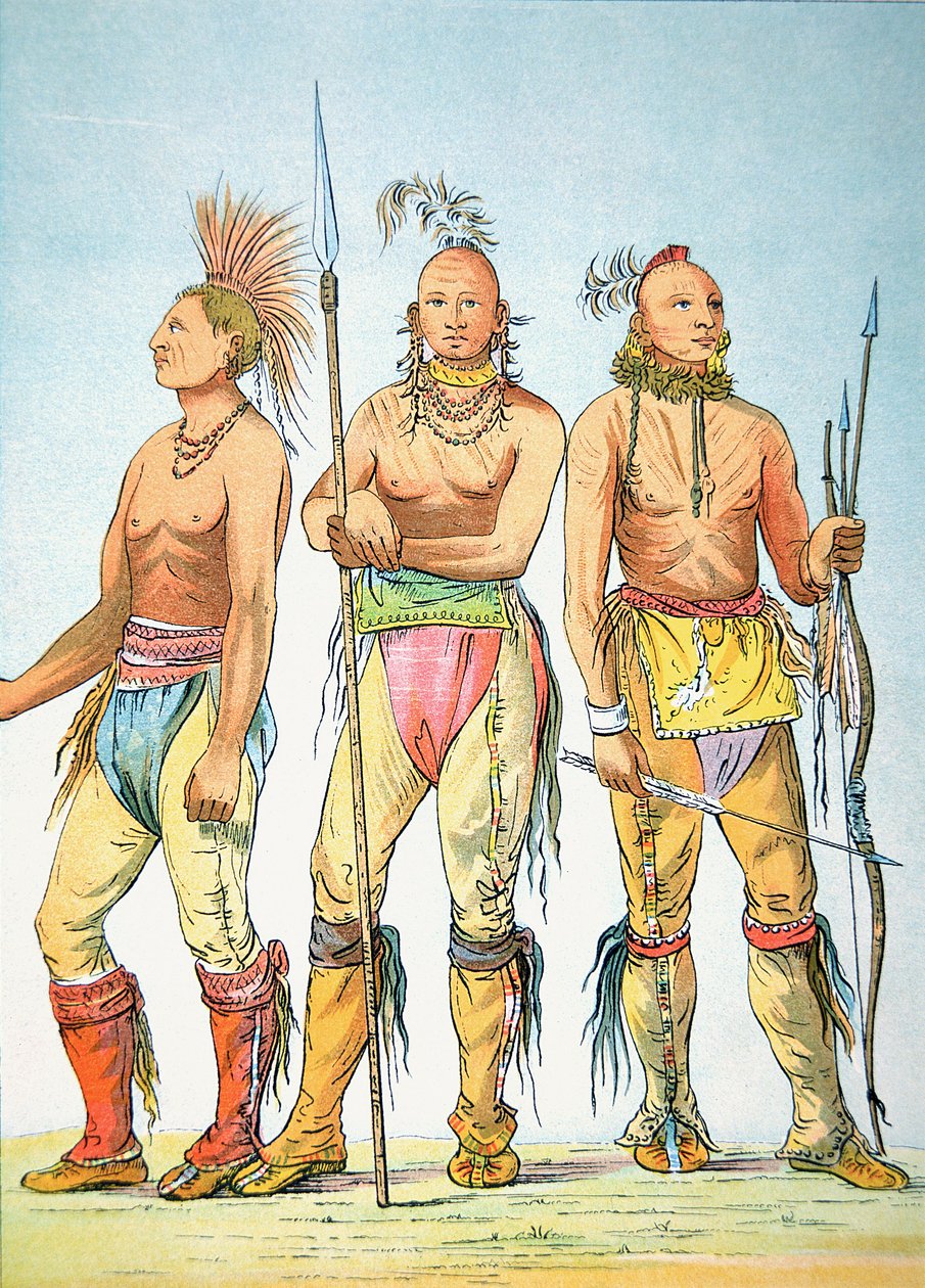 Três Braves Osage de George Catlin