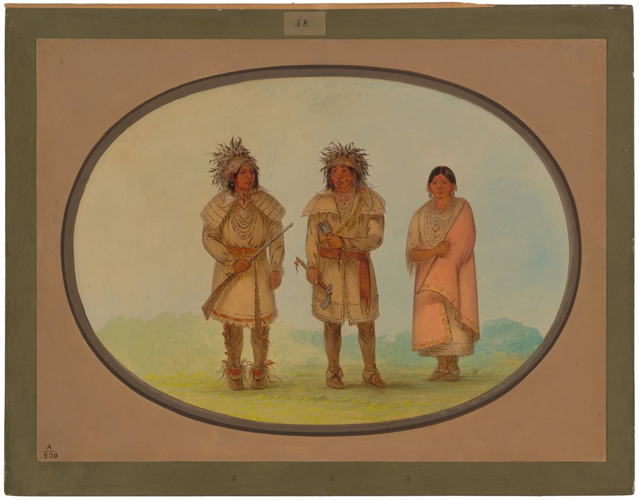 Três índios Peoria de George Catlin