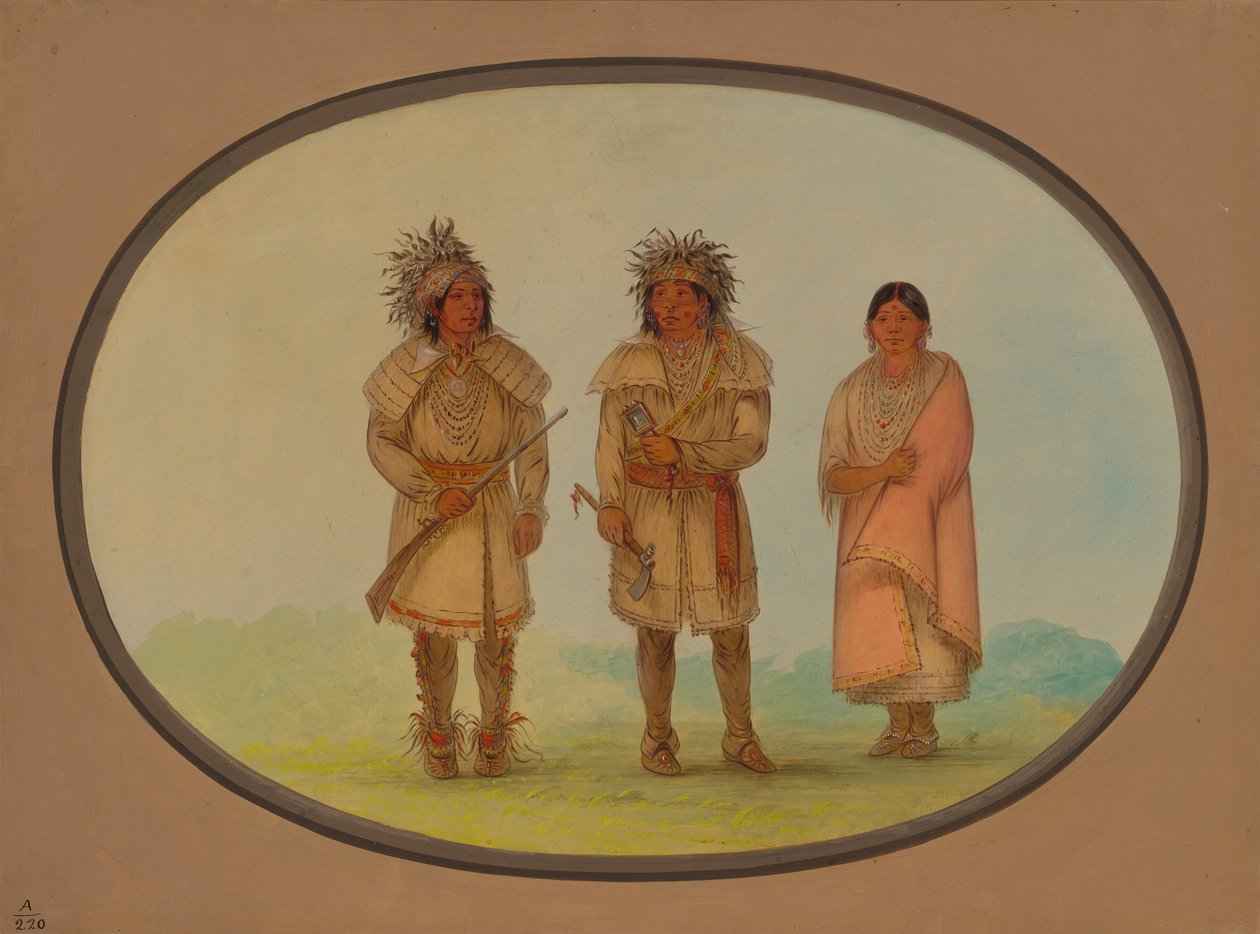 Três índios Peoria, 18611869. de George Catlin