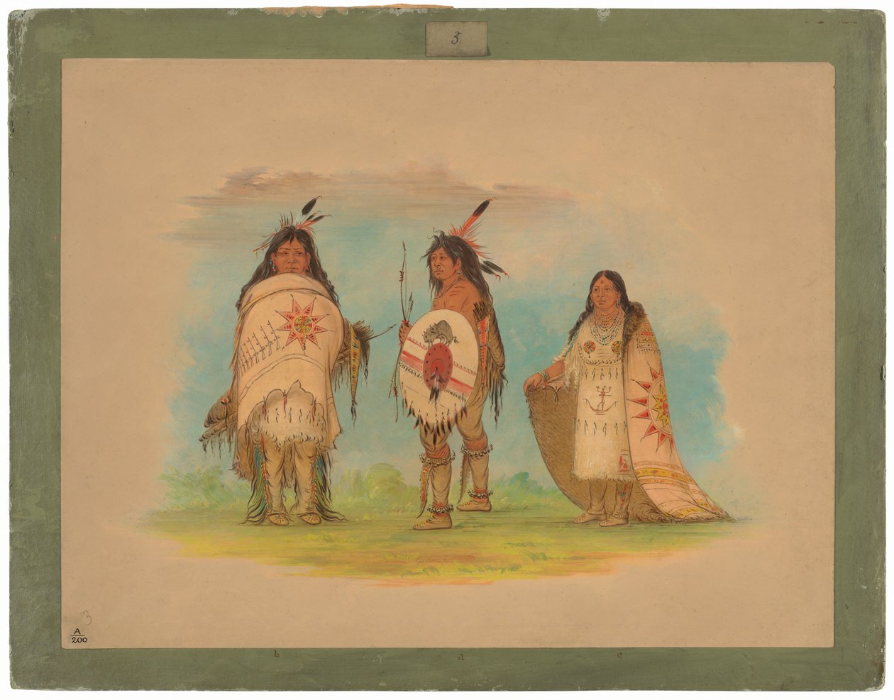 Três índios Riccaree de George Catlin