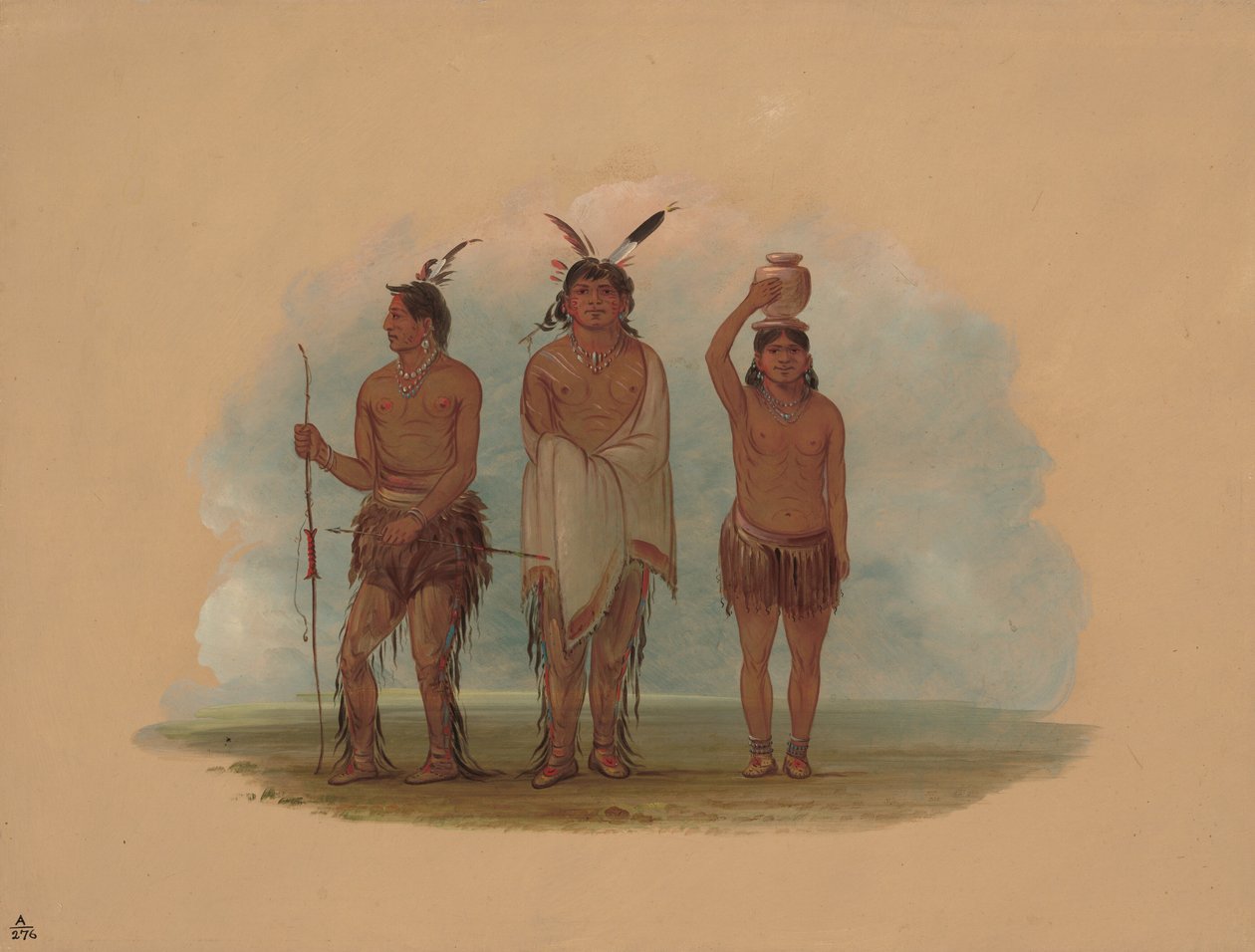 Três índios Walla Walla, 18551869. de George Catlin
