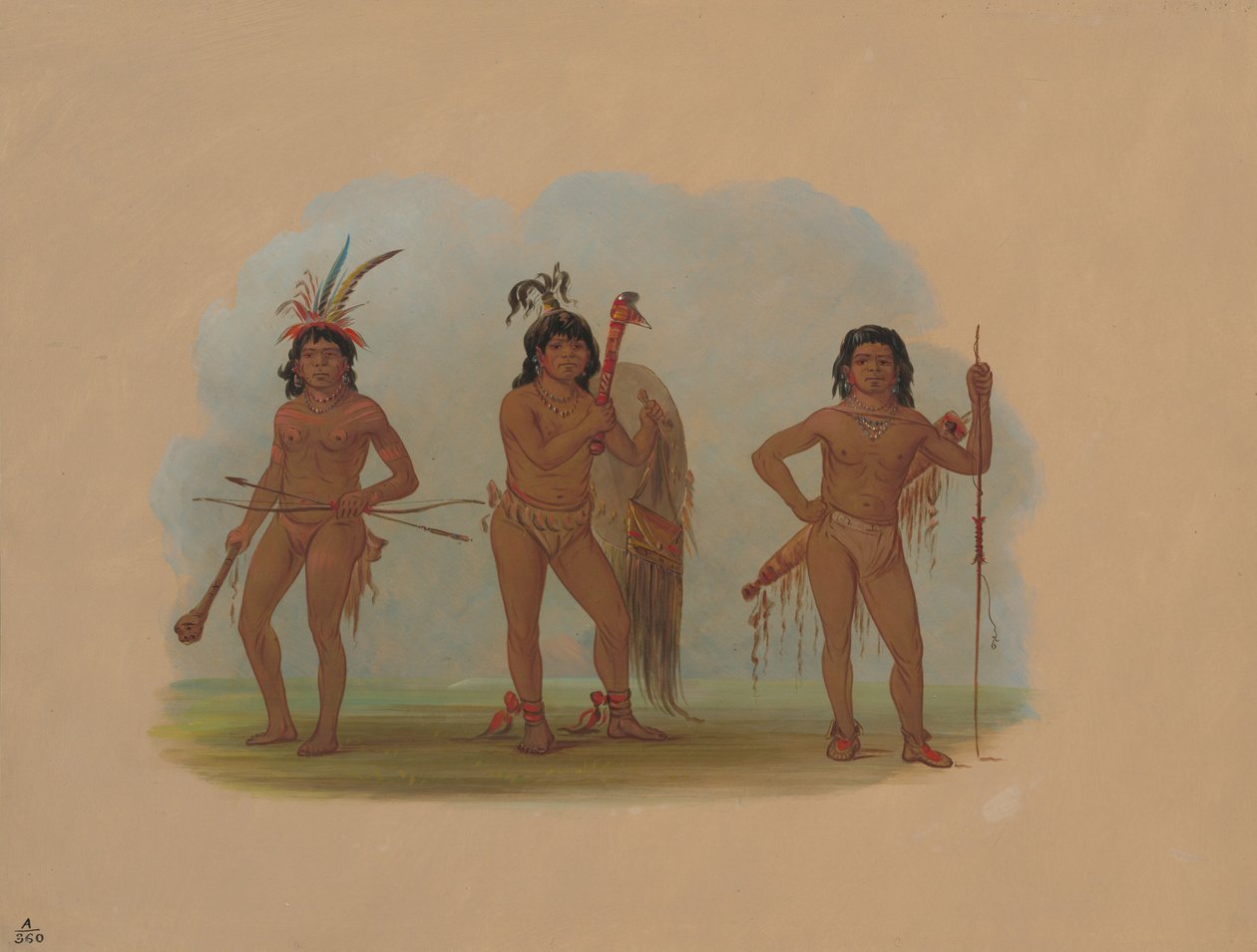 Três índios Zurumati, 18541869. de George Catlin
