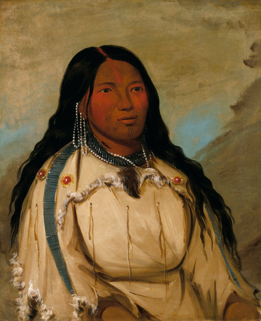 Tow-ée-ka-wet, uma mulher Cree, 1832. de George Catlin