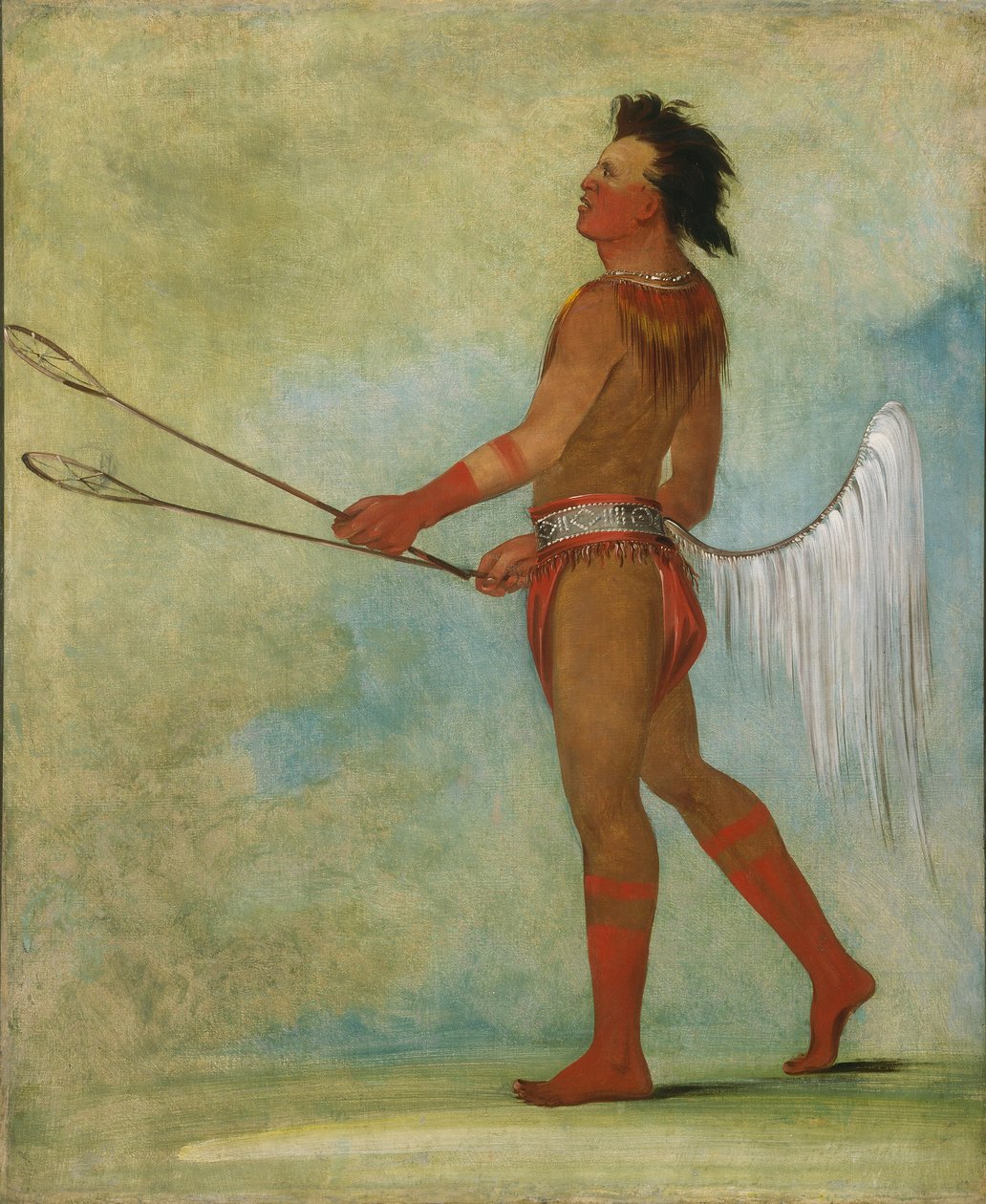 Tul-lock-chísh-ko, bebe o sumo da pedra, vestido de jogador de bola de George Catlin