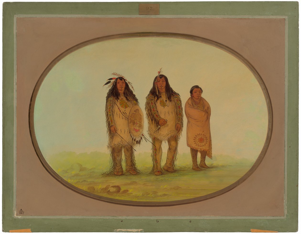 Dois guerreiros Nezperce e um menino de George Catlin