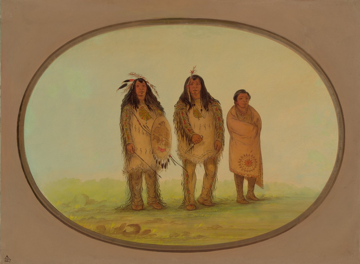 Dois guerreiros Nezperce e um menino, 18551869. de George Catlin